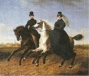 Marie Ellenrieder General Krieg of Hochfelden and his wife on horseback oil painting on canvas